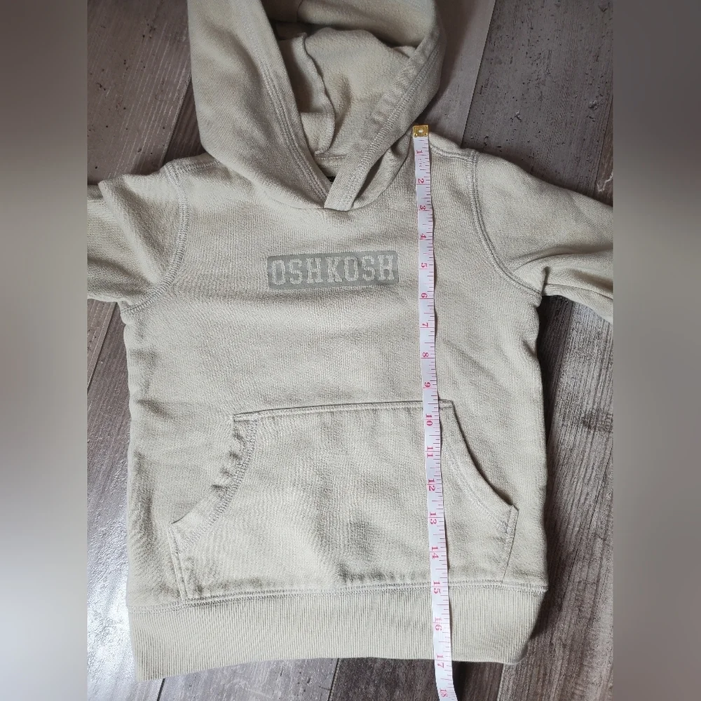 OshKosh B'gosh Beige Cream Fleece Pullover Hoodie Toddler Boy NWOT